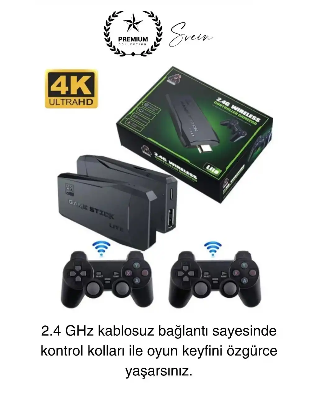 20000 Oyunlu 4K Tak Çalıştır 2.4g Uyumlu HDMI Kablosuz Çift Kol Konsol Game Stick Retro Atari
