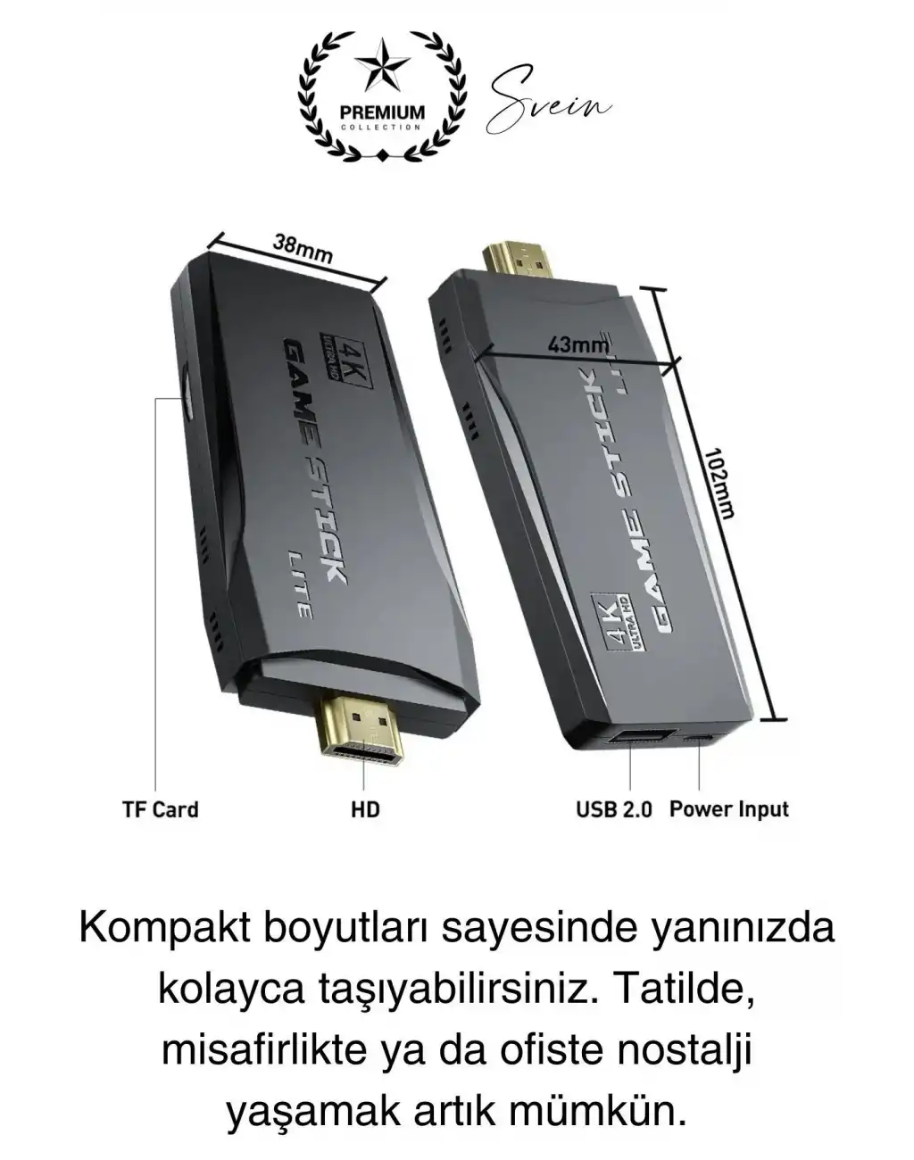 20000 Oyunlu 4K Tak Çalıştır 2.4g Uyumlu HDMI Kablosuz Çift Kol Konsol Game Stick Retro Atari