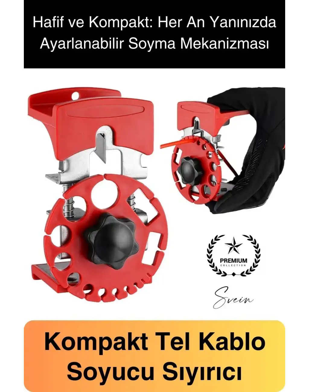 Premium Kompakt Tel Kablo Soyucu Sıyırıcı Cep Boyunda Elde Pratik Döner Koaksiyel Hafif Taşınabilir