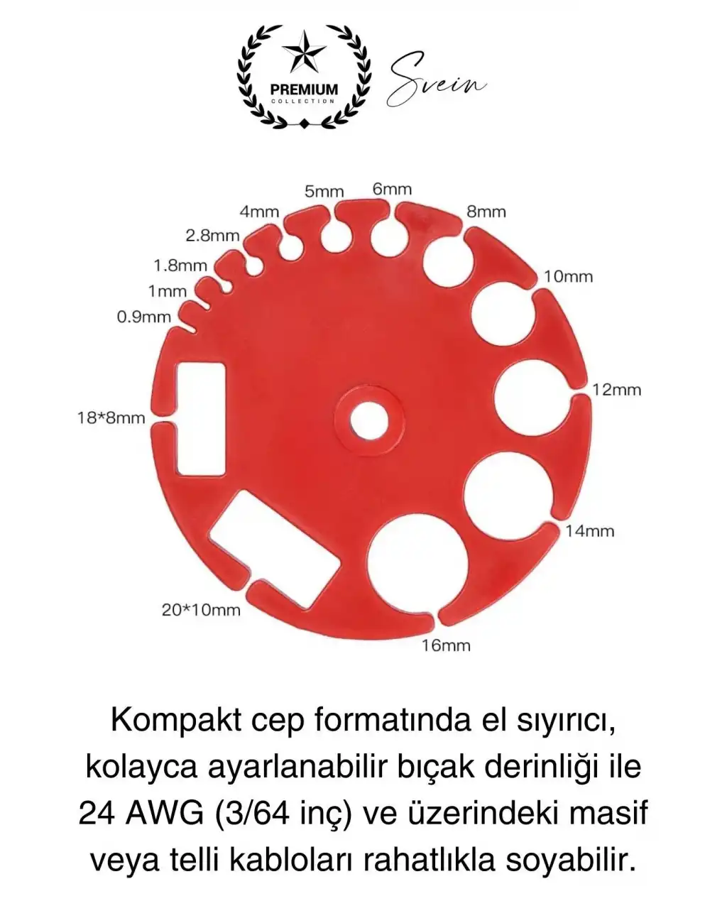 Premium Kompakt Tel Kablo Soyucu Sıyırıcı Cep Boyunda Elde Pratik Döner Koaksiyel Hafif Taşınabilir