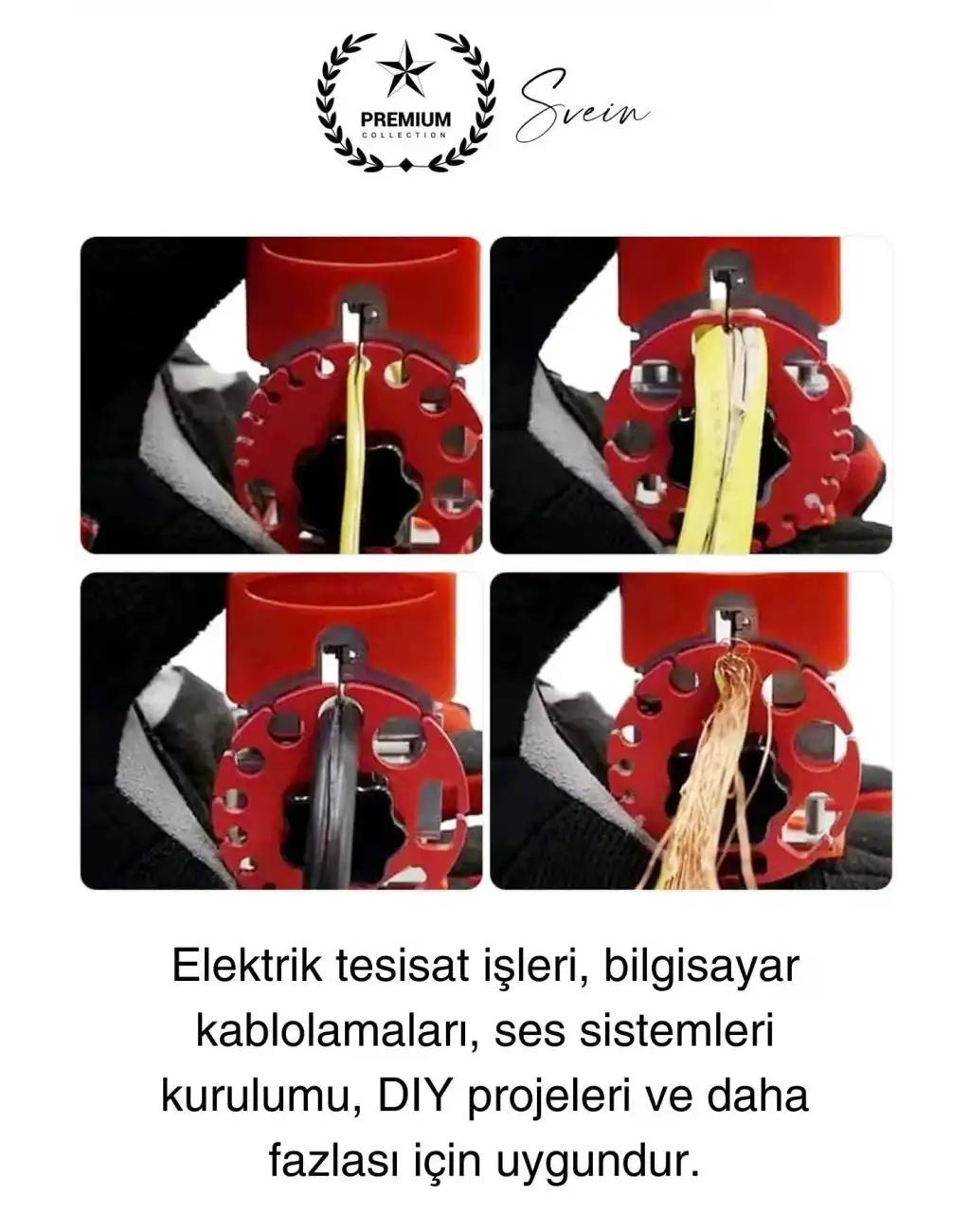 Premium Kompakt Tel Kablo Soyucu Sıyırıcı Cep Boyunda Elde Pratik Döner Koaksiyel Hafif Taşınabilir