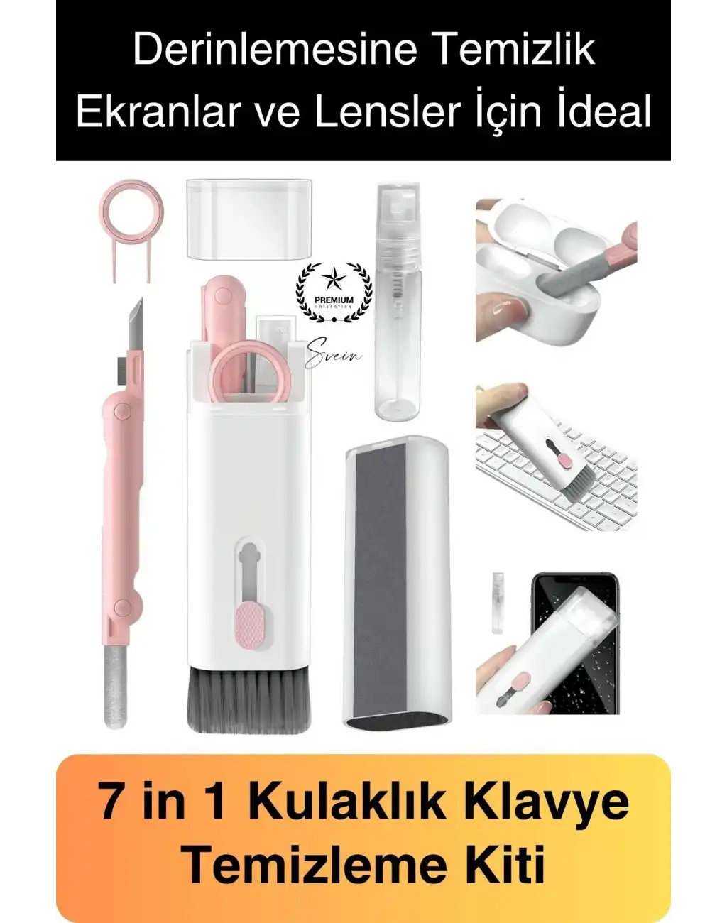 7in1 Bluetooth Kulaklık Temizleme Kalemi Klavye Telefon Tablet Elektronik Eşya Detaylı Temizlik Kiti
