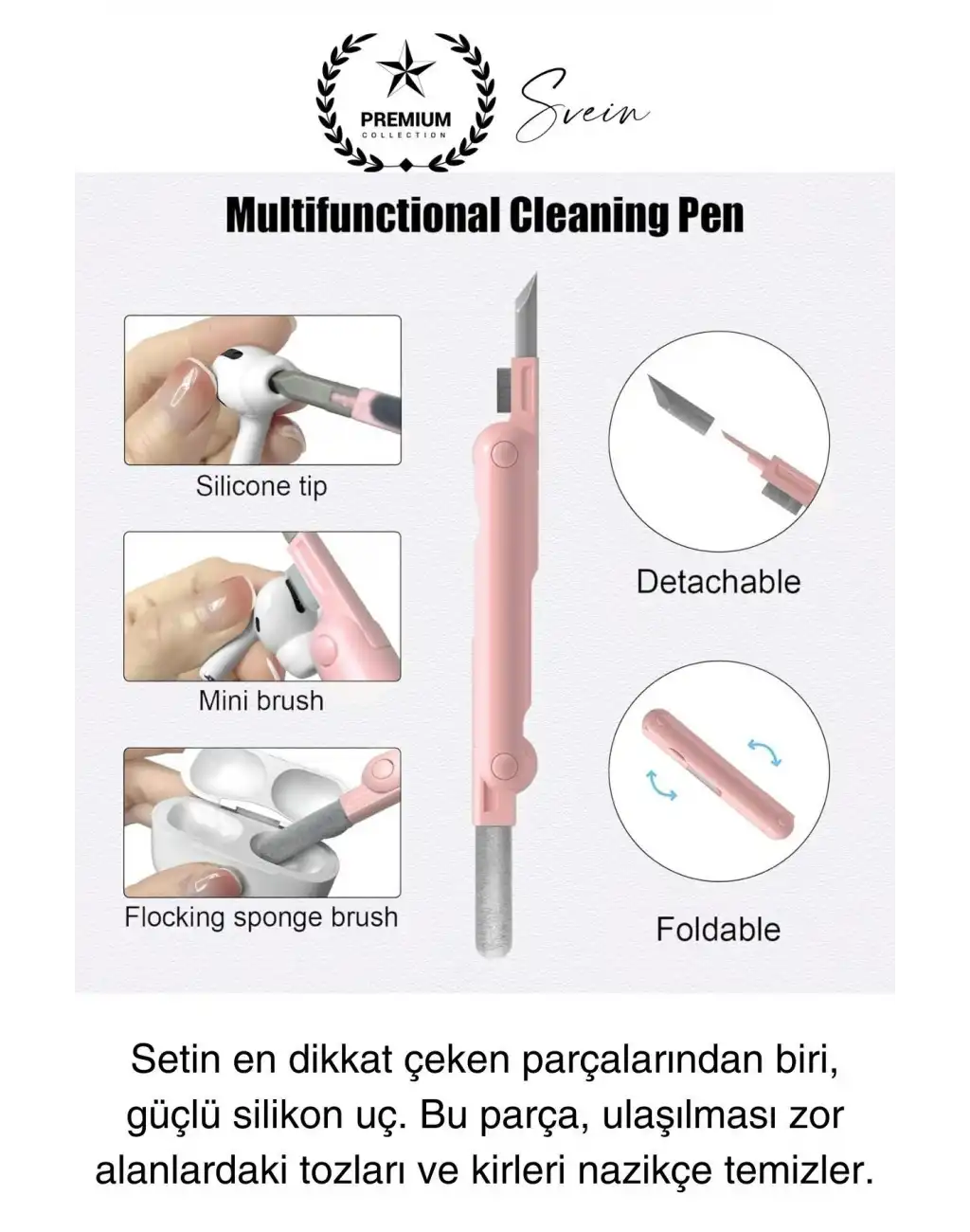 7in1 Bluetooth Kulaklık Temizleme Kalemi Klavye Telefon Tablet Elektronik Eşya Detaylı Temizlik Kiti