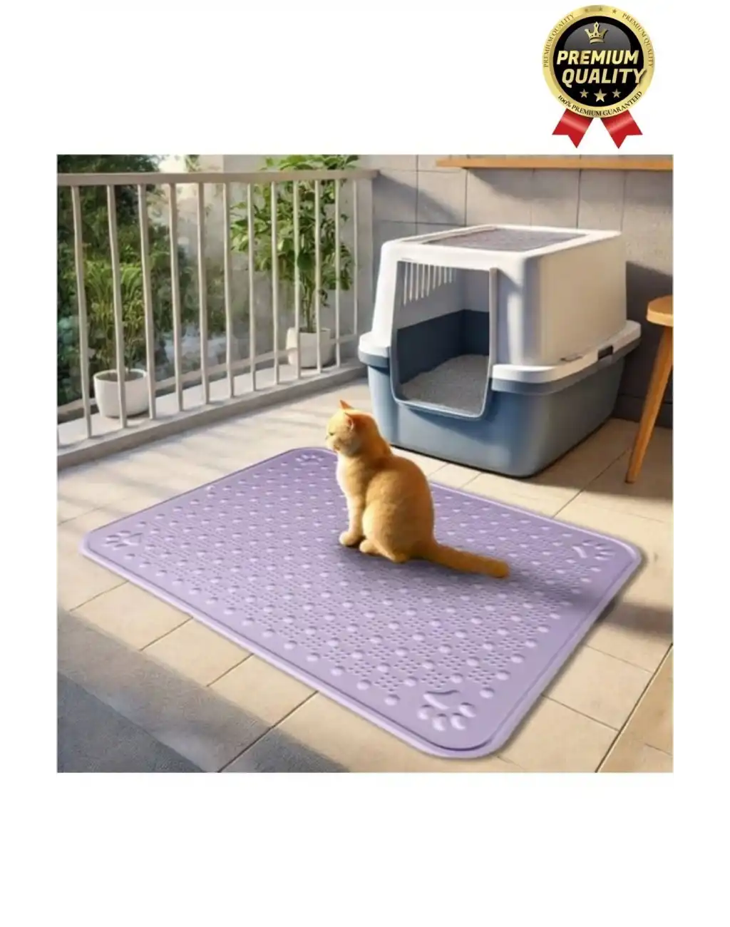 Premium Silinebilir Yıkanabilir Dayanıklı Kedi Köpek Evcil Hayvan Tuvalet Önü Mama Kabı Kum Paspası