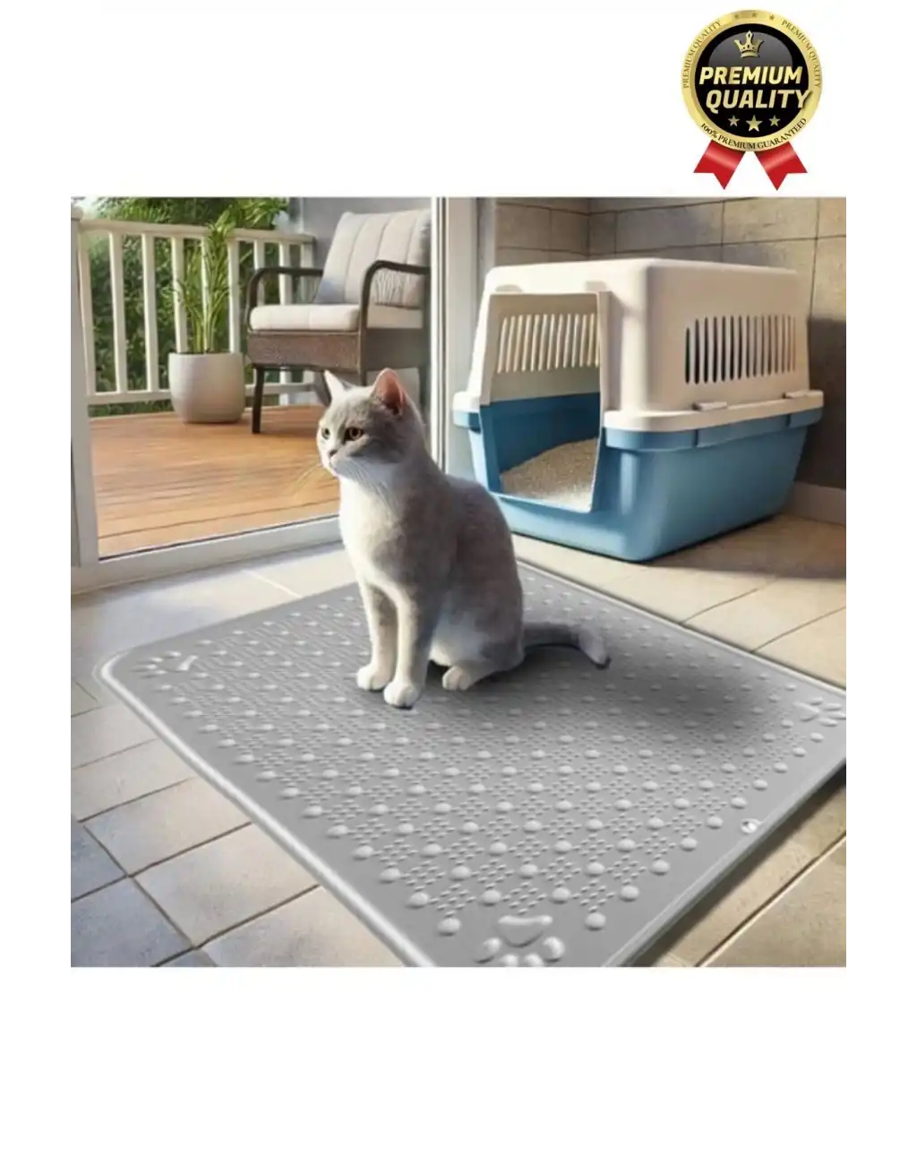 Premium Silinebilir Yıkanabilir Dayanıklı Kedi Köpek Evcil Hayvan Tuvalet Önü Mama Kabı Kum Paspası