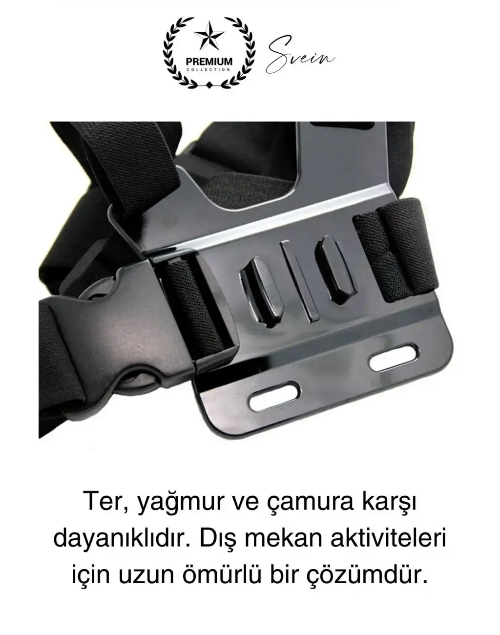 Premium Ayarlanabilir Göğüse Sabitlenen Spor Aksiyon Kamerası Kemeri Video Görüntü Çekim Ekipmanı