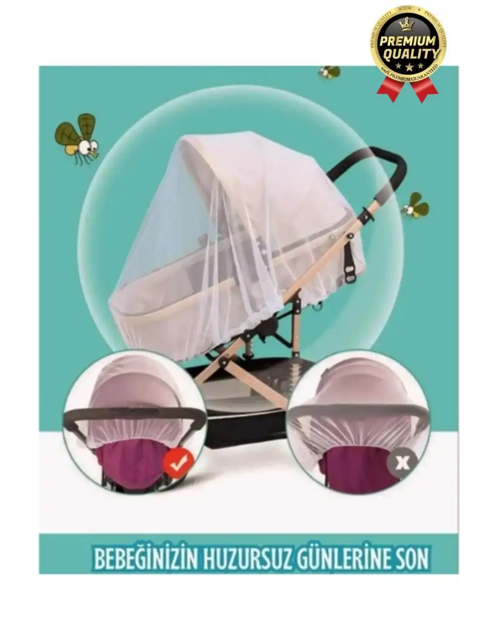 Dayanıklı Yırtılmaz Yıkanabilir Böcek Sinek Örümcek Sivrisinek Karşı Koruma Bebek Arabası Cibinliği
