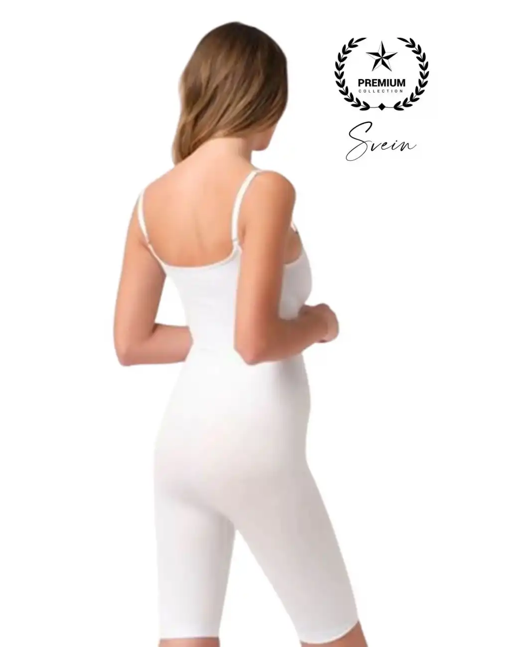 Premium Konfor Sıkılaştırıcı Beyaz Kadın Paçalı Boy Rahat Dayanıklı Dikişsiz Korse İz Göstermez