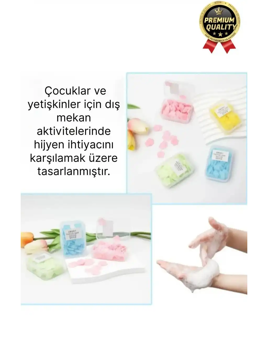 Mini Pratik Taşınabilir Dış Mekan Tuvalet Kullanımı Çeşitli Kokulu Çiçek Desenli Sihirli Cep Sabunu