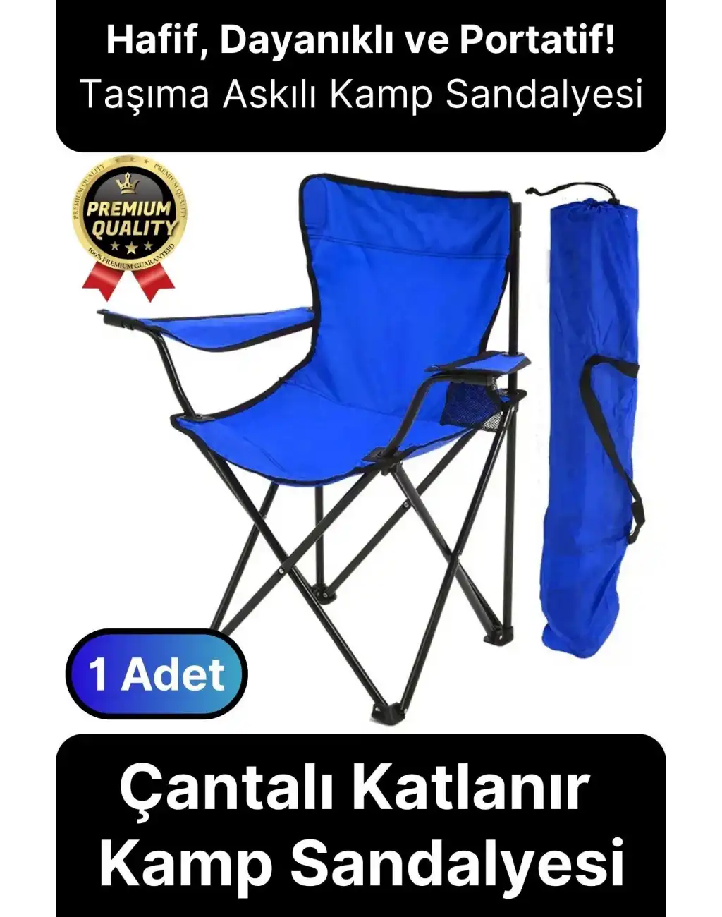 Taşıma Askılı 120 Kg Dayanıklı Konforlu Çantalı Katlanır Su Geçirmez Piknik Plaj Kamp Sandalyesi