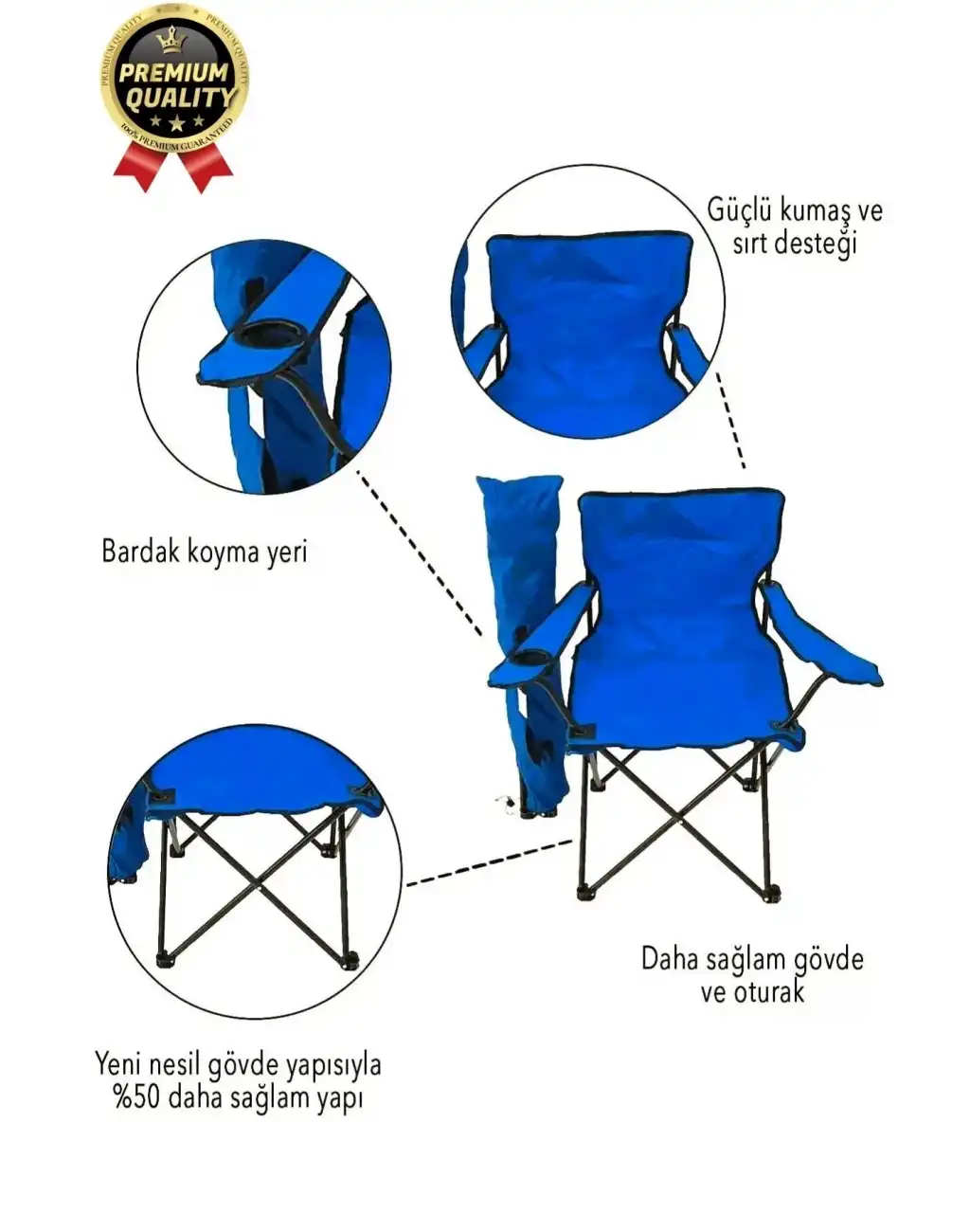 Taşıma Askılı 120 Kg Dayanıklı Konforlu Çantalı Katlanır Su Geçirmez Piknik Plaj Kamp Sandalyesi
