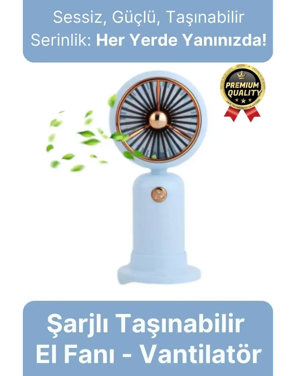 Özel Üretim Taşınabilir Usb Şarjlı Sessiz 2 Kademeli Serinletici Tutmalı Masa El Fanı Vantilatör