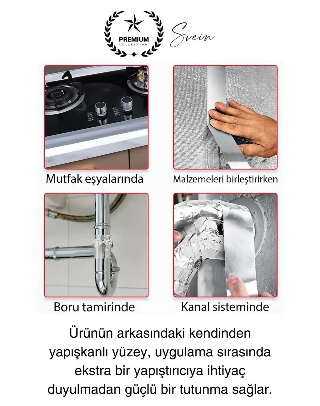 20 Mt Parlak Metalik Gri Tezgah Lavabo Kenar Bandı Sızdırmaz Isıya Dayanıklı Bant Su İzolasyon 10 Ad