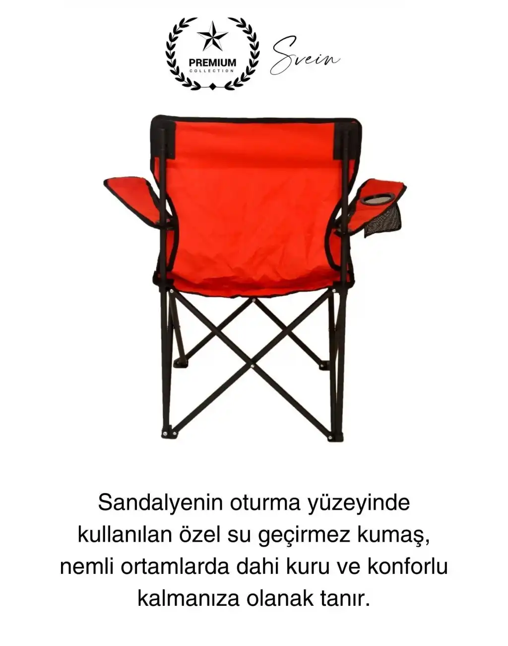 120 Kg Kapasiteli Su Geçirmez Kolay Silinebilir Katlanabilen Çantalı Askılı Kamp Piknik Sandalyesi