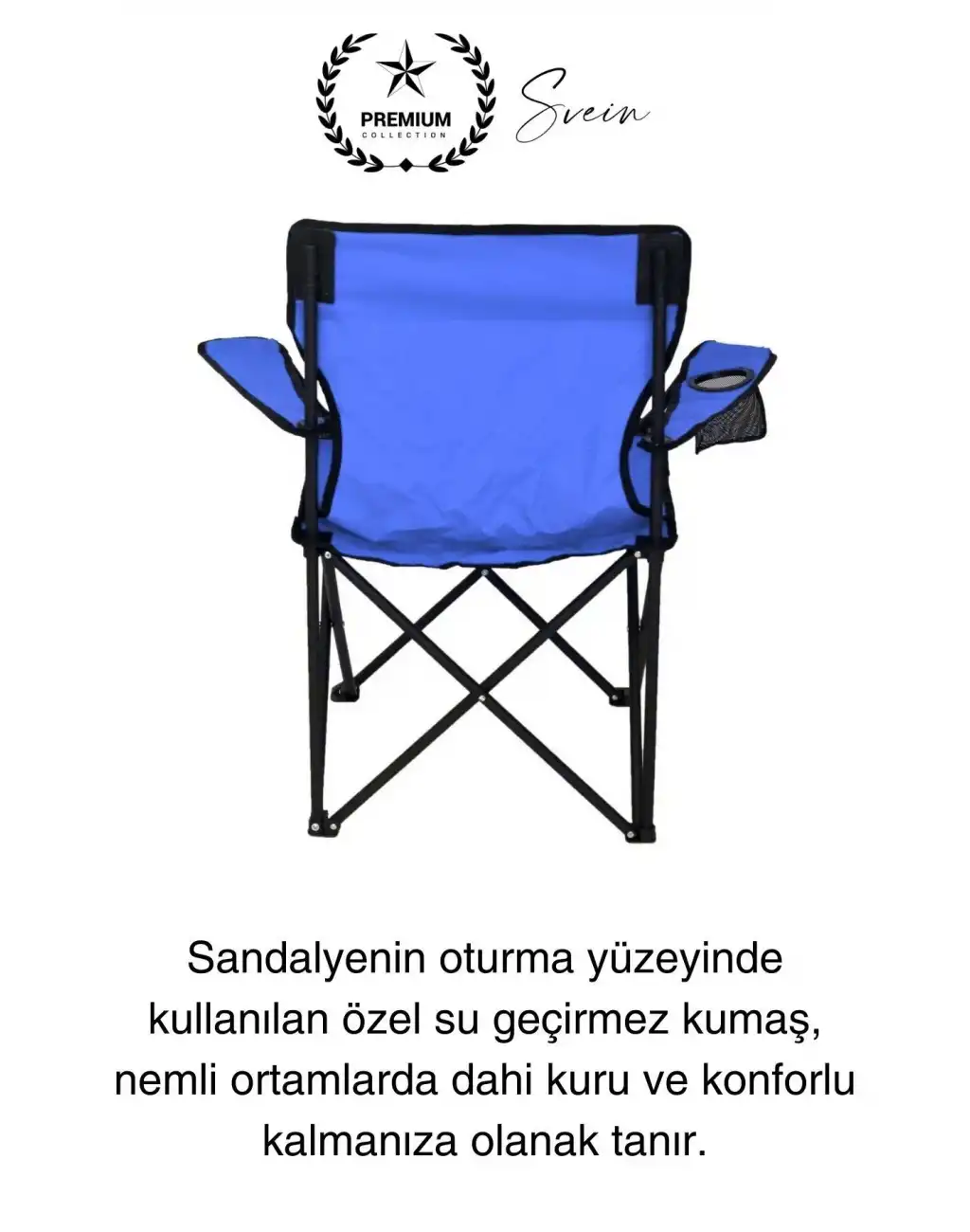 120 Kg Kapasiteli Su Geçirmez Kolay Silinebilir Katlanabilen Çantalı Askılı Kamp Piknik Sandalyesi