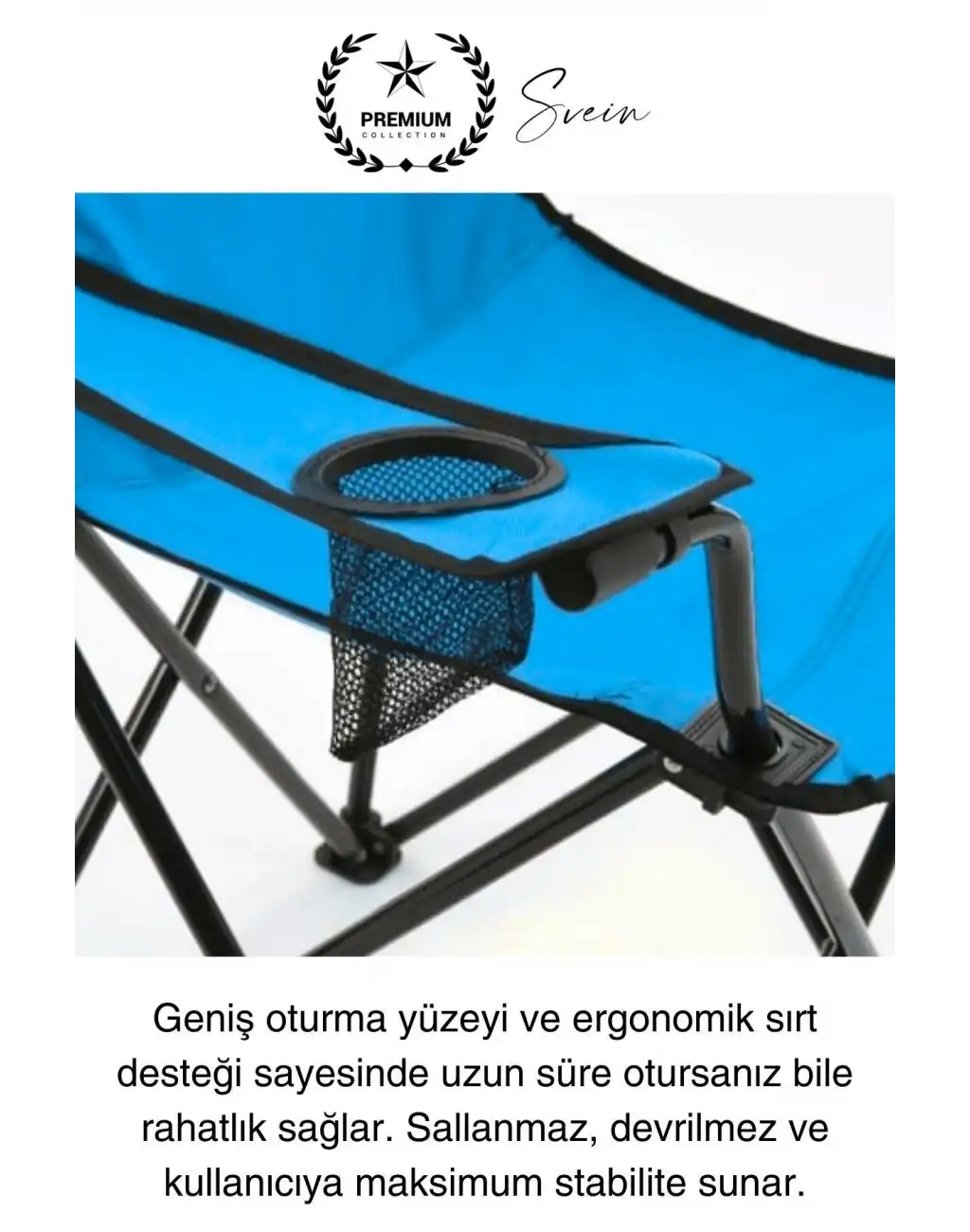 120 Kg Kapasiteli Su Geçirmez Kolay Silinebilir Katlanabilen Çantalı Askılı Kamp Piknik Sandalyesi