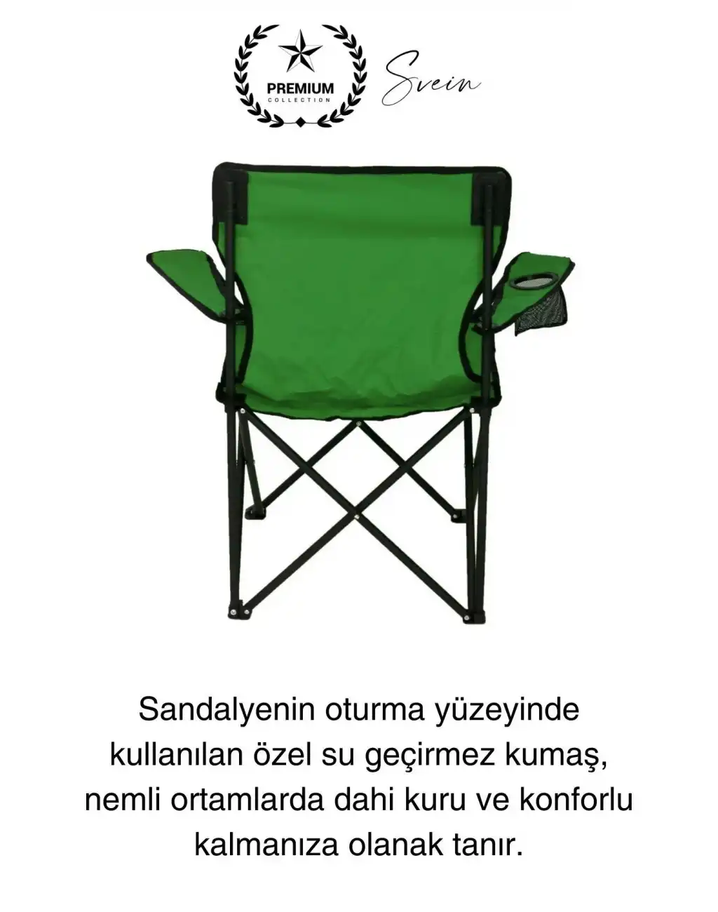 120 Kg Kapasiteli Su Geçirmez Kolay Silinebilir Katlanabilen Çantalı Askılı Kamp Piknik Sandalyesi