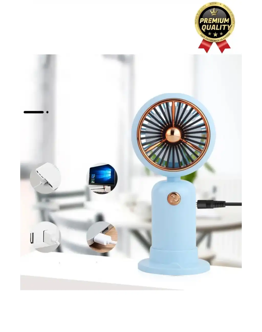 Özel Üretim Taşınabilir Usb Şarjlı Sessiz 2 Kademeli Serinletici Tutmalı Masa El Fanı Vantilatör