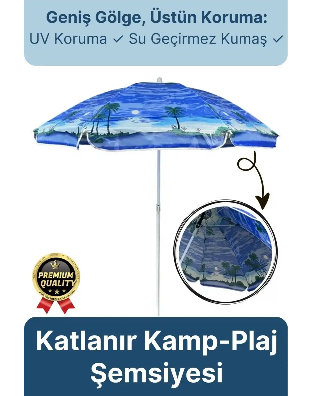 Dayanıklı Katlanabilir Fiber Tel Büyük Boy 170cm Deniz Bahçe Balkon Piknik Kamp Güneş Plaj Şemsiyesi
