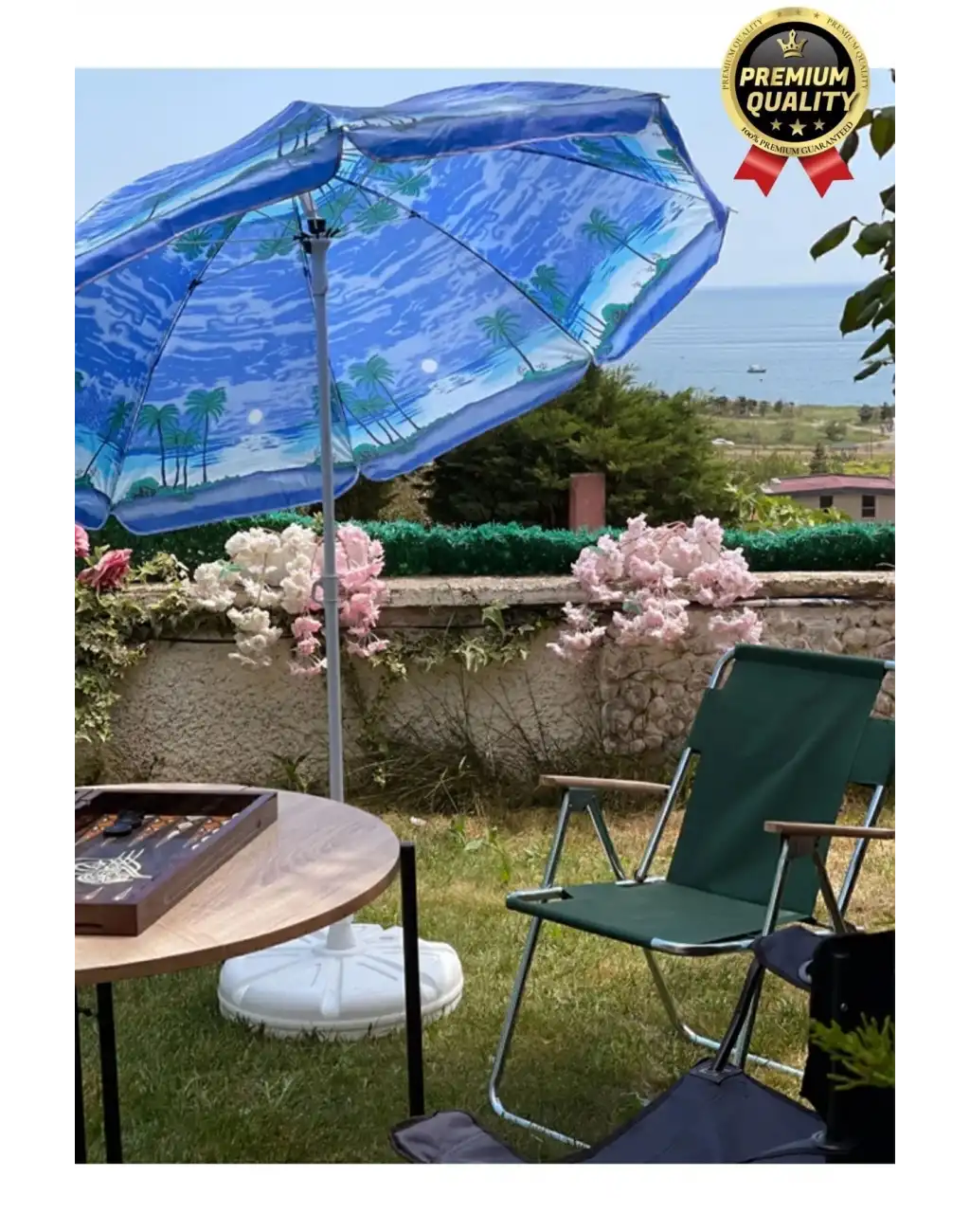 Dayanıklı Katlanabilir Fiber Tel Büyük Boy 170cm Deniz Bahçe Balkon Piknik Kamp Güneş Plaj Şemsiyesi