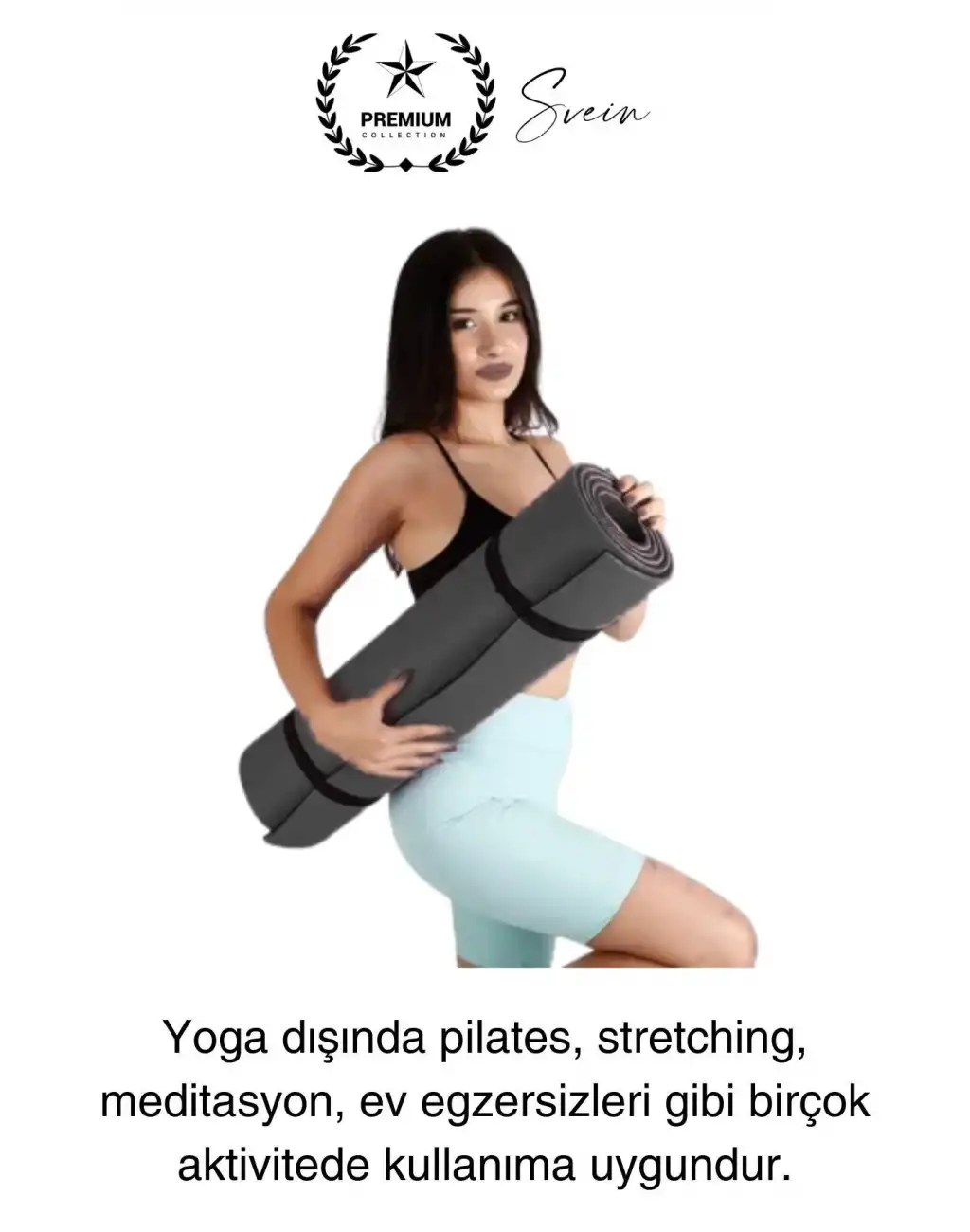 Premium 180 cm Çift Taraflı Kaymaz Yoga Meditasyon Minderi Taşıma Askılı Rahat Su Geçirmez Mat