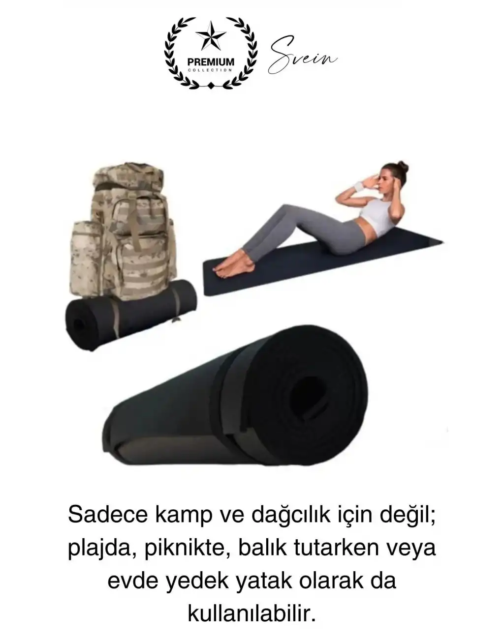 Taşıma Askılı 150 cm Dayanıklı Kaymaz Su Geçirmez Kamp Dağcılık Matı Rahat Konforlu Taşınabilir