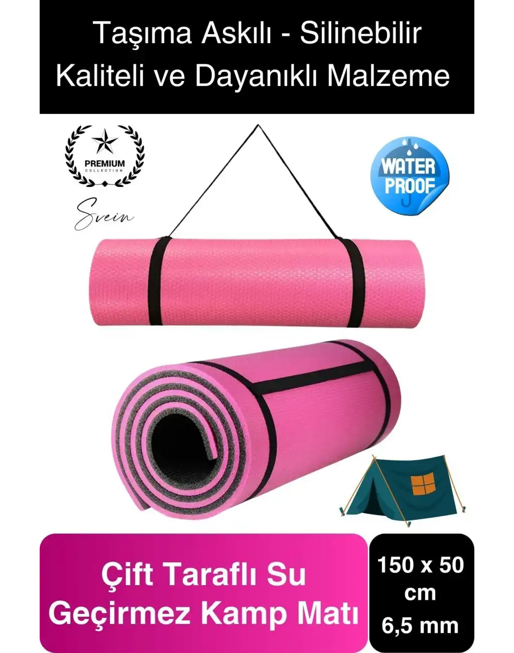 Taşıma Askılı 150 cm Dayanıklı Kaymaz Su Geçirmez Kamp Dağcılık Matı Rahat Konforlu Taşınabilir
