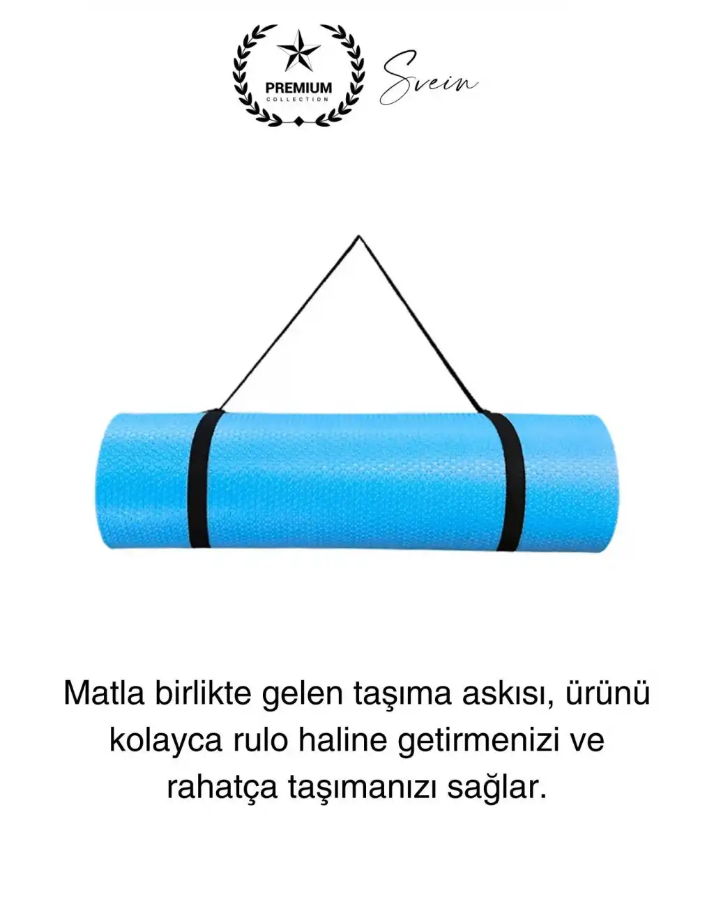 150 cm Dayanıklı Kaymaz Taşıma Askılı Su Geçirmez Yoga Pilates Matı Rahat Konforlu Taşınabilir