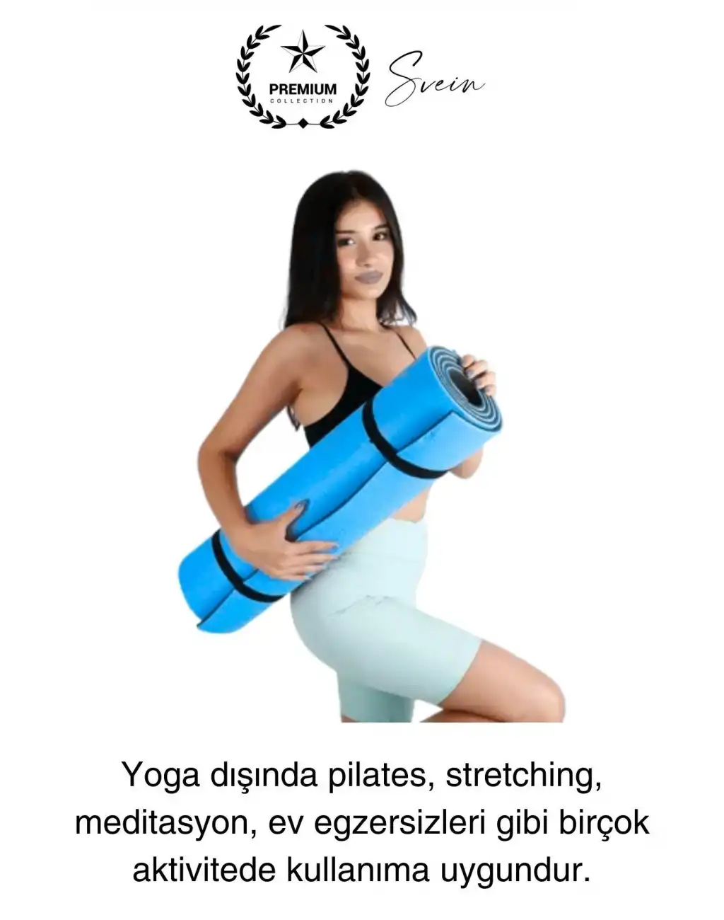 150 cm Dayanıklı Kaymaz Taşıma Askılı Su Geçirmez Yoga Pilates Matı Rahat Konforlu Taşınabilir