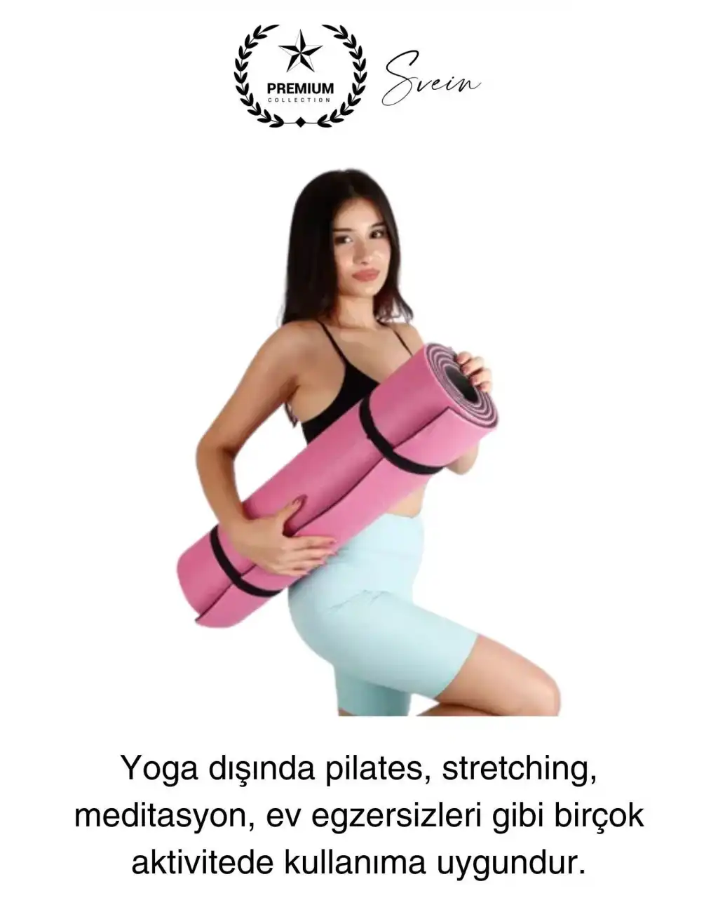 150 cm Dayanıklı Kaymaz Taşıma Askılı Su Geçirmez Yoga Pilates Matı Rahat Konforlu Taşınabilir