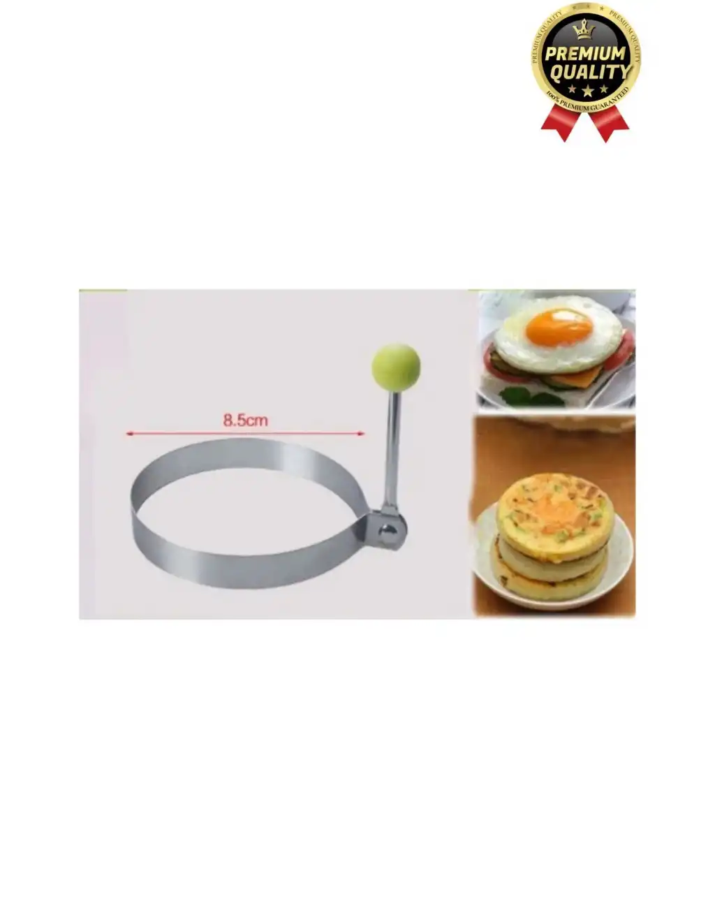 Premium Metal Yanmaz Yapışmaz Sunum Görsel Yumurta Krep Gözleme Şekillendirici Yuvarlak Omlet Kalıbı