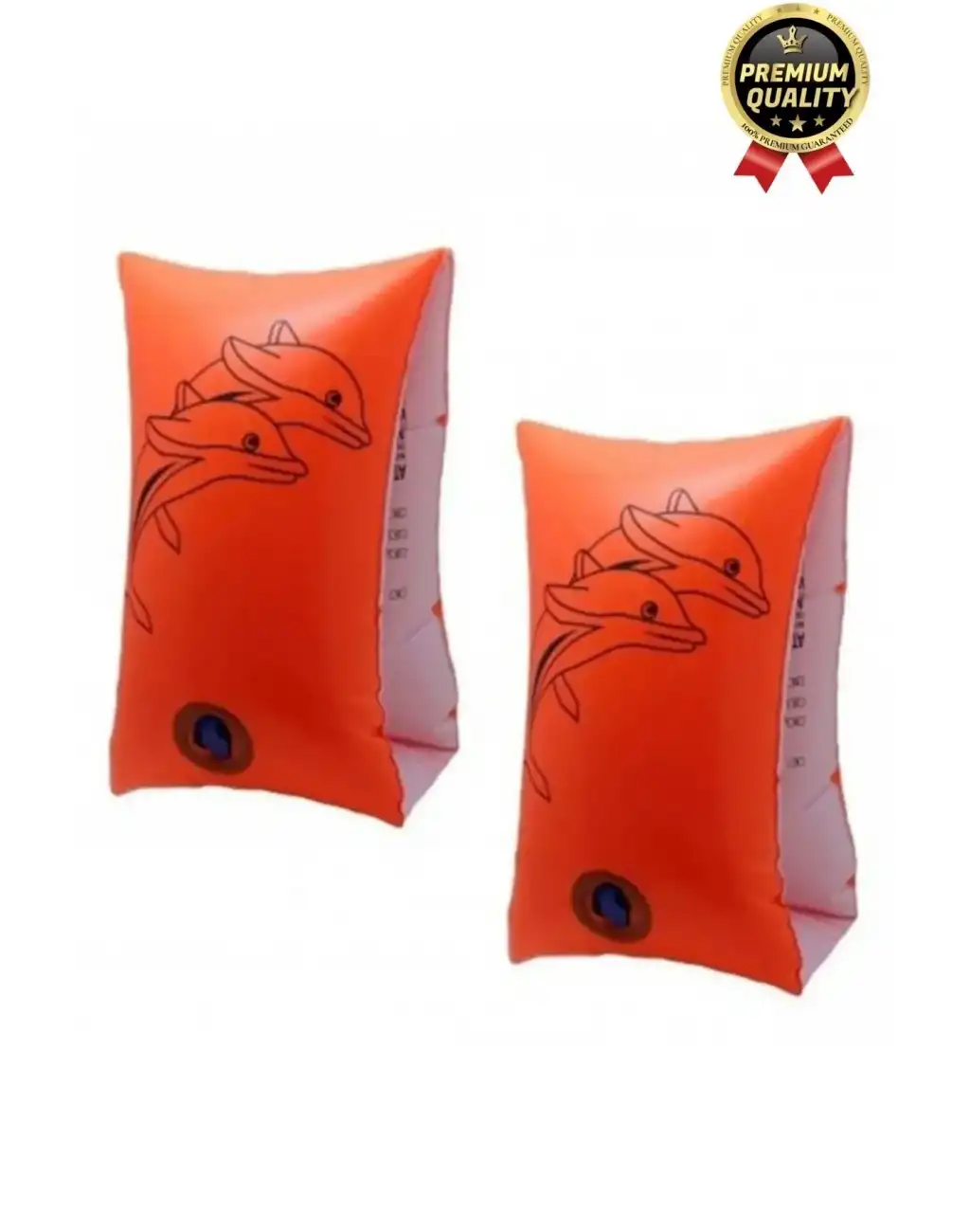 Başlangıç Seviye Çift Boğumlu Baskılı 3-6 Yaş Çocuk Deniz Havuz Yüzme Öğrenme Şişme Kolluğu Turuncu