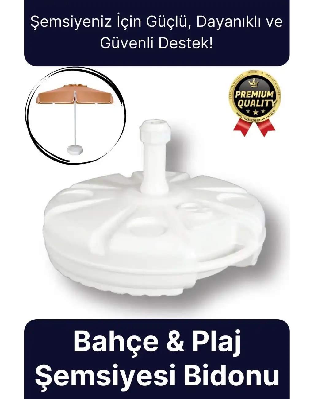 Yeni Seri Pratik Uzun Ömürlü Büyük Boy Dayanıklı Plastik 49x9 cm Plaj Kamp Bahçe Şemsiyesi Bidonu