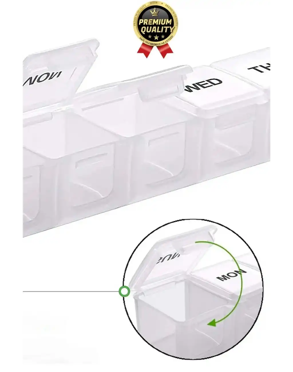 Dayanıklı Düzenleyici Organizer Abs Plastik Şeffaf Haftalık Günlük 7 Bölmeli İlaç Hap Saklama Kutusu