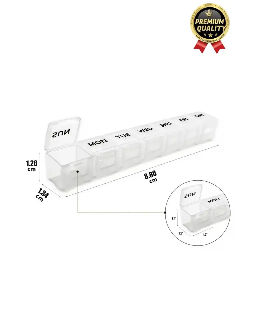 Dayanıklı Düzenleyici Organizer Abs Plastik Şeffaf Haftalık Günlük 7 Bölmeli İlaç Hap Saklama Kutusu