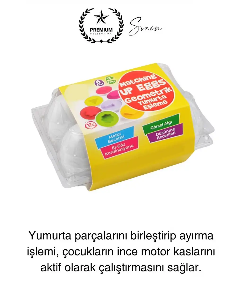6lı Geometrik Yumurta Eşleme Oyunu Motor Gelişim Görsel Algı Şekilli Eğitici Öğretici Oyuncak