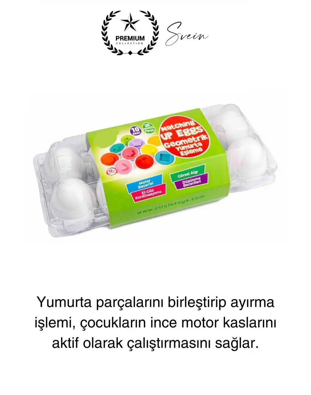 15li Geometrik Yumurta Eşleme Oyunu Motor Gelişim Görsel Algı Şekilli Eğitici Öğretici Oyuncak