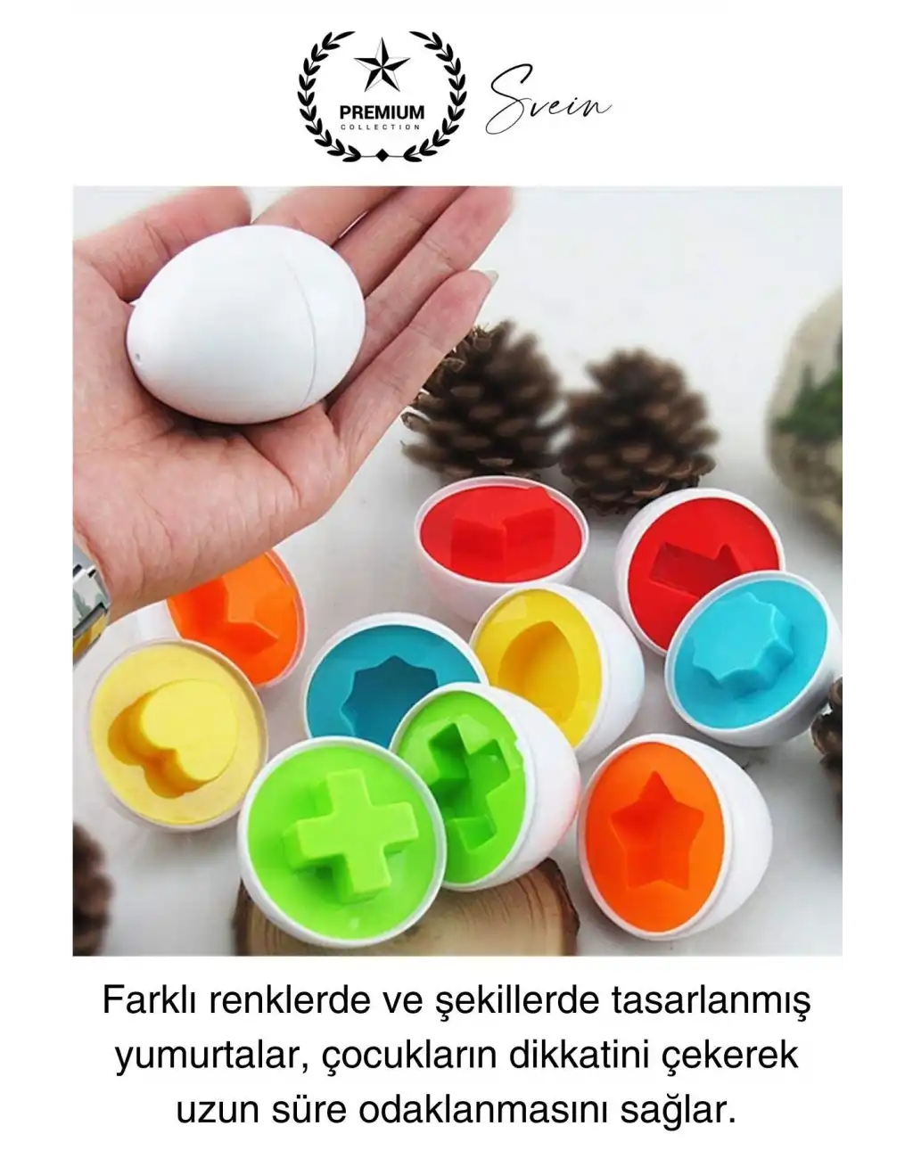 12li Geometrik Yumurta Eşleme Oyunu Motor Gelişim Görsel Algı Şekilli Eğitici Öğretici Oyuncak