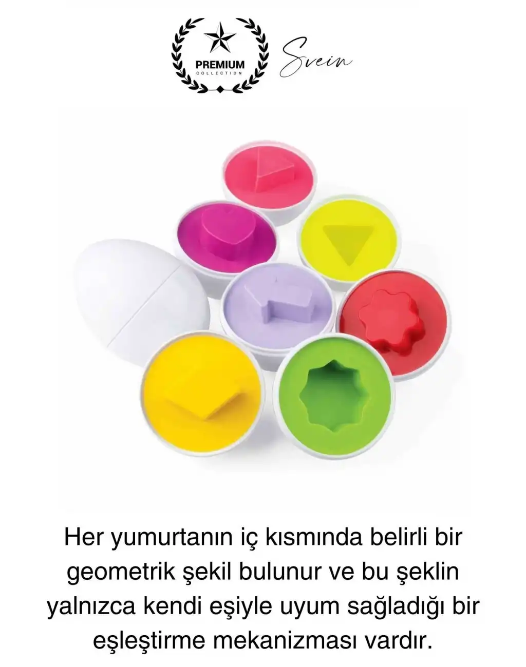 12li Geometrik Yumurta Eşleme Oyunu Motor Gelişim Görsel Algı Şekilli Eğitici Öğretici Oyuncak