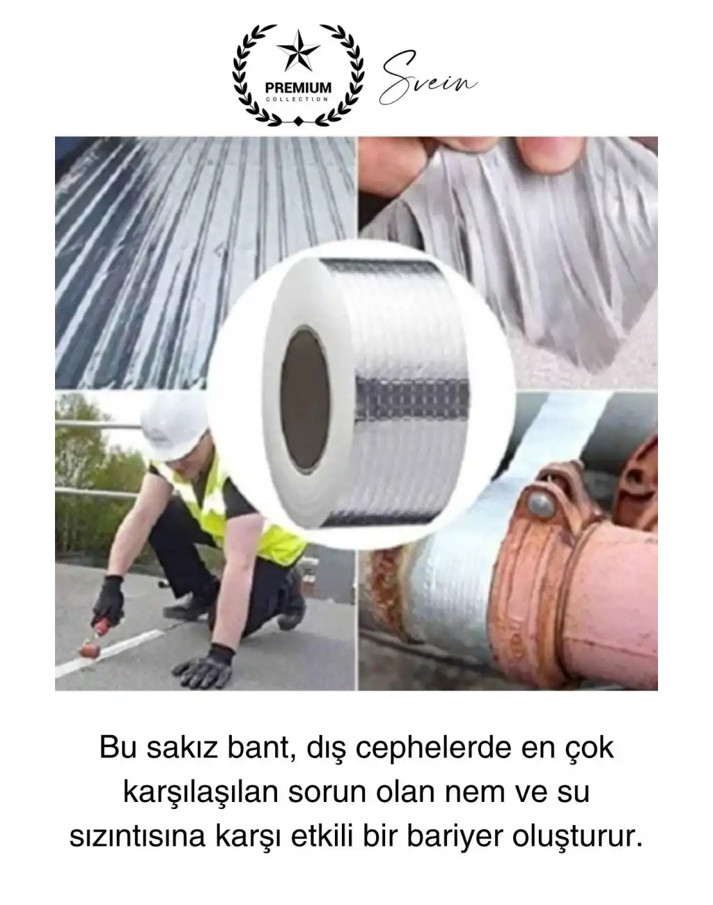 Ekstra Güçlü 2 mt Dış Cephe Su Geçirmez Sakız Bant Sızıntı Çamur Bandı Sızdırmaz 3 Adet