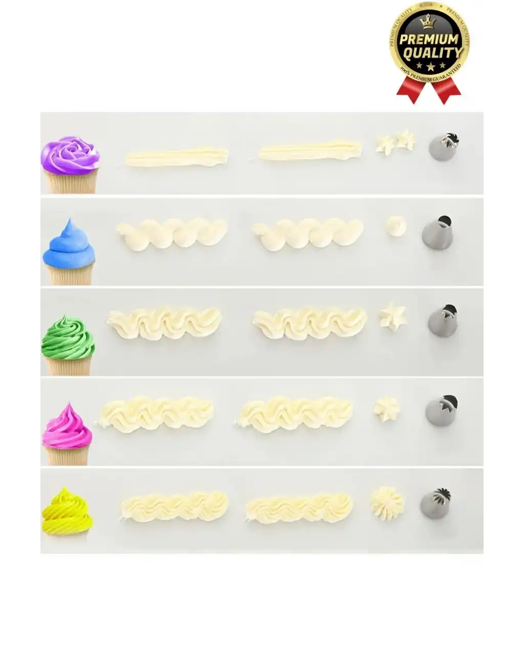 Profesyonel Paslanmaz Çelik Uçlu Tatlı Pasta Kurabiye Kek Süsleme Krema Sıkma Torbası Seti 10 Parça