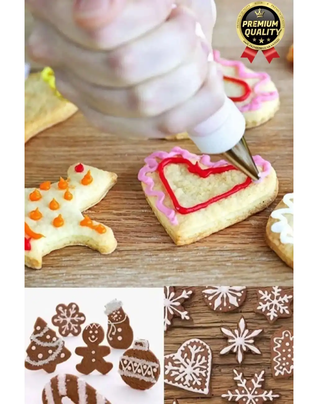 Profesyonel Paslanmaz Çelik Uçlu Tatlı Pasta Kurabiye Kek Süsleme Krema Sıkma Torbası Seti 10 Parça