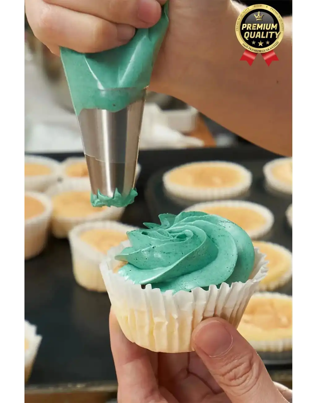 Profesyonel Paslanmaz Çelik Uçlu Tatlı Pasta Kurabiye Kek Süsleme Krema Sıkma Torbası Seti 10 Parça