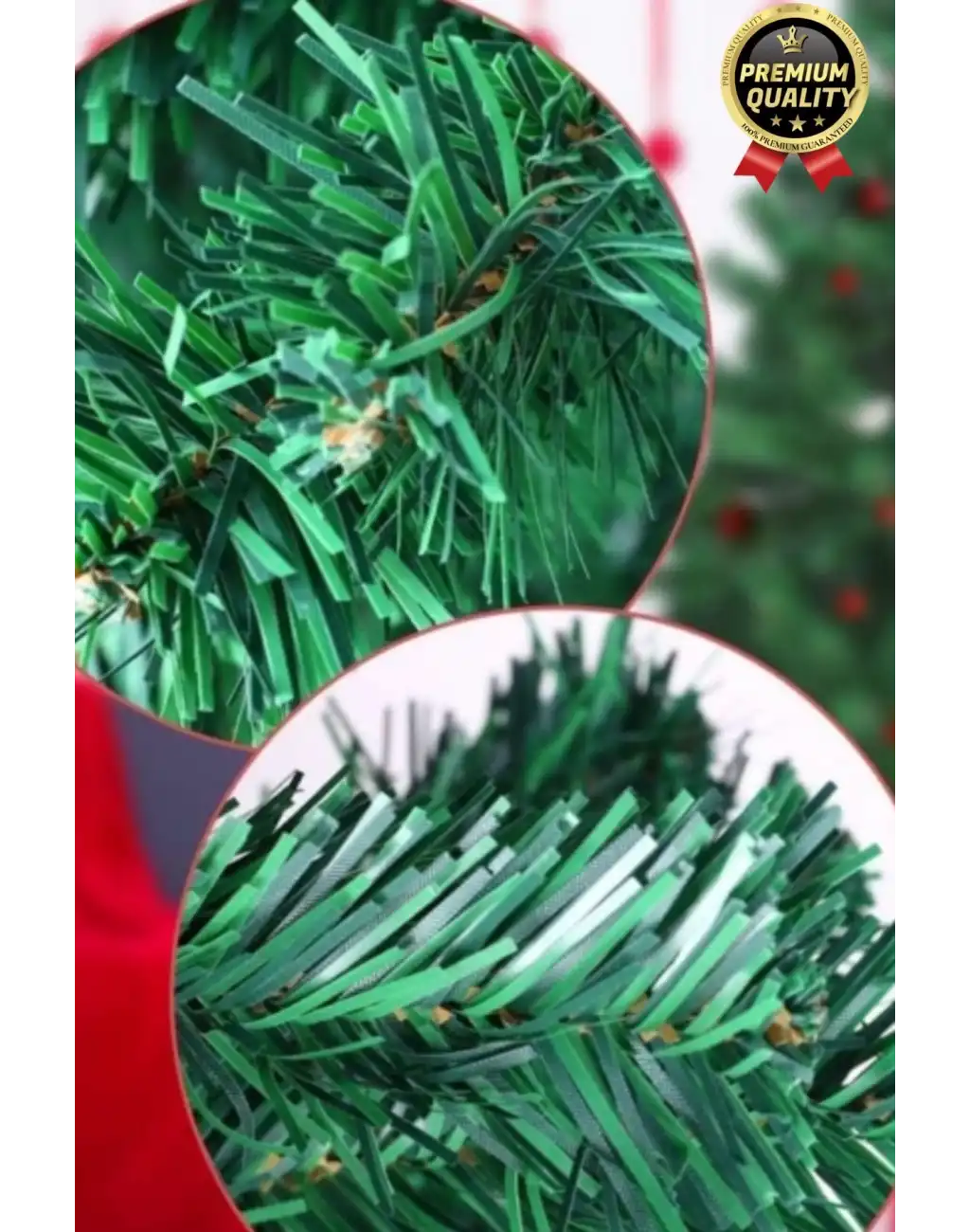 Premium Kalite Yeni Yıl Süsleme Seti Renkli Işık Hediye Yılbaşı Çam Ağacı Noel Paketi 110 Cm 110 Dal