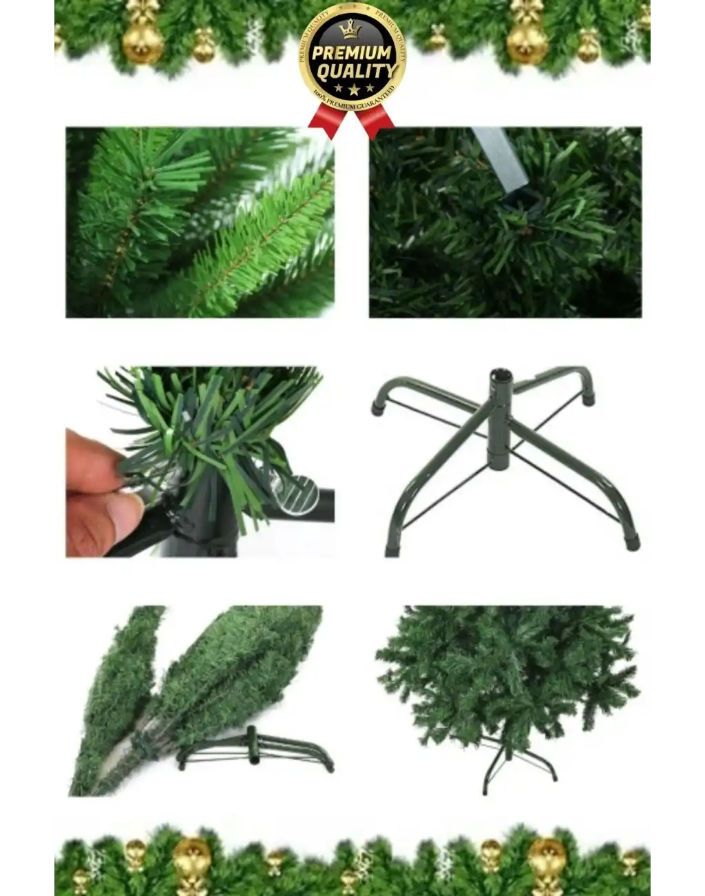 Premium Kalite Yeni Yıl Süsleme Seti Renkli Işık Hediye Yılbaşı Çam Ağacı Noel Paketi 120 Cm 123 Dal