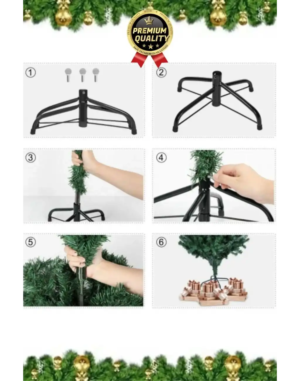 Premium Kalite Yeni Yıl Süsleme Seti Renkli Işık Hediye Yılbaşı Çam Ağacı Noel Paketi 150 Cm 220 Dal