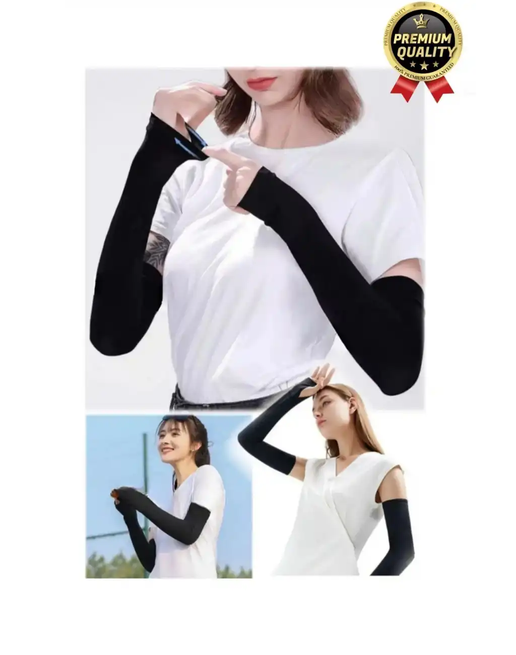 Kaliteli Uzun Kumaş Esnek Spor Bisiklet Motosiklet Koşu Tesettür Güneş Anti UV Koruyucu Kol Kılıfı