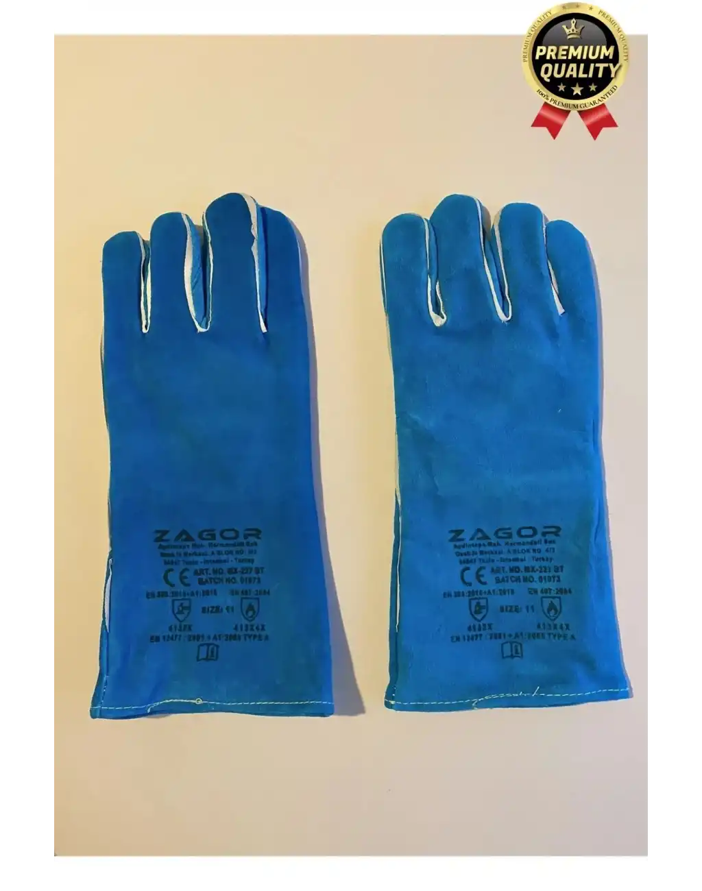 Özel Üretim Konforlu Yüksek Isıya Dayanıklı Yangın Kaynakçı Yanmaz Çok Amaçlı Bahçe Deri İş Eldiveni