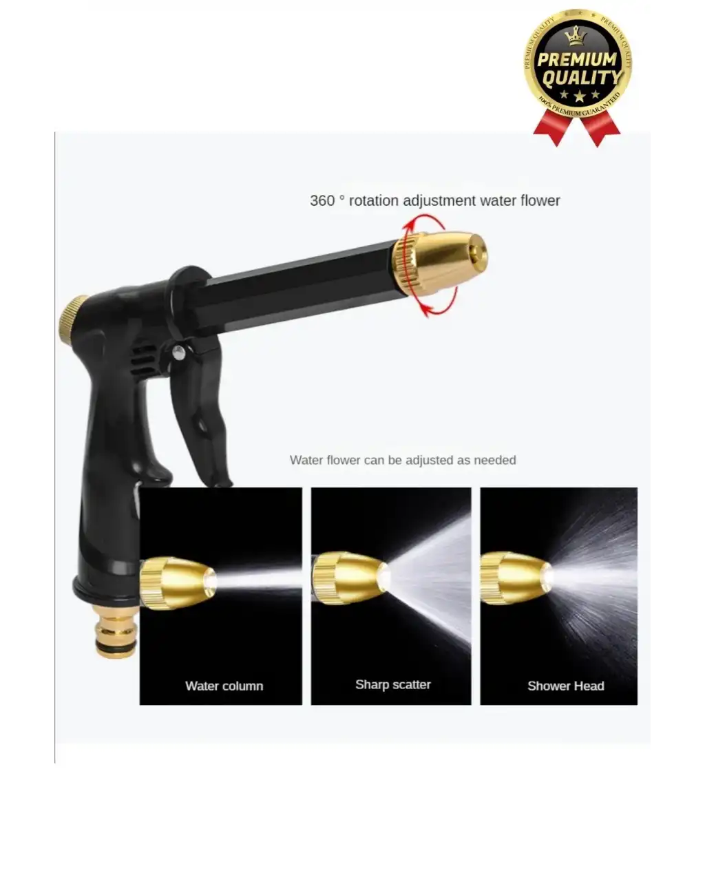 Çok Fonksiyonlu Taşınabilir Ayarlanabilir Başlıklı Yüksek Basınçlı Bahçe Oto Araba Yıkama Tabancası