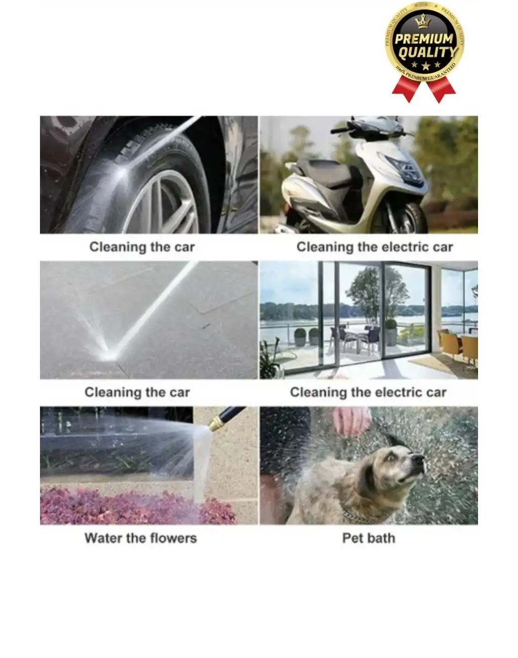 Çok Fonksiyonlu Taşınabilir Ayarlanabilir Başlıklı Yüksek Basınçlı Bahçe Oto Araba Yıkama Tabancası